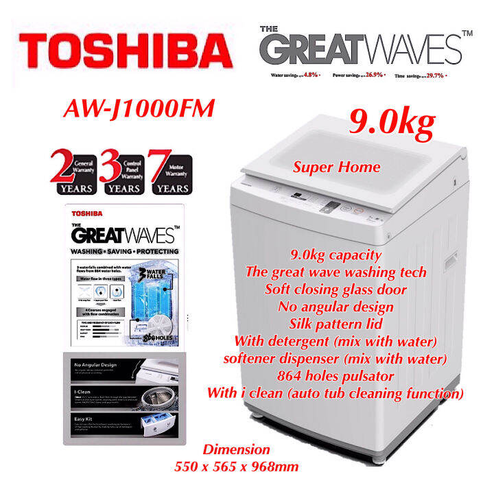 Toshiba Washing Machine AWJ1000FM 9kg Fully Auto Washing Machine with