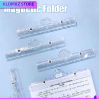 KLOMKZ 2Pcs พลาสติกทำจากพลาสติก โฟลเดอร์แม่เหล็ก แม่เหล็กแบบแม่เหล็ก โปร่งใสโปร่งใส คลิปหนีบกระดาษ ทนทานต่อการใช้งาน เครื่องเขียนสเตชันเนอรี คลิปเมนู โรงเรียนในโรงเรียน