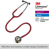 3M Littmann Classic III Stethoscope, 27 inch, #5864 (Burgundy Tube, Champagne-Finish Chestpiece, Stainless Stem &amp; Eartubes)