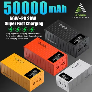 Jual PowerBank 50000mAh Digital Display Ultra-thin Power Bank 100% Original  LED Light External Battery Portable