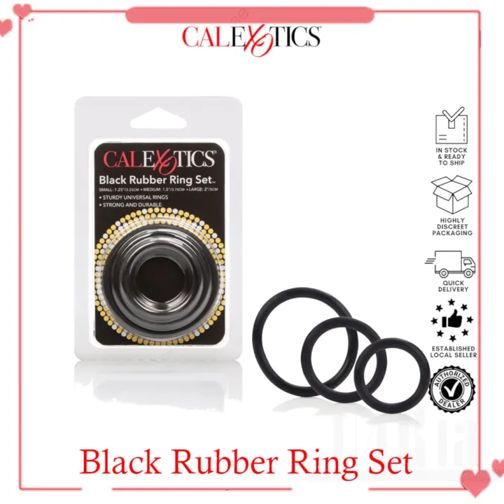 CalExotics Black Rubber Ring 3 Piece Set Lazada Singapore