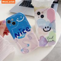 เคสหน้ายิ้มสีสันสดใสสำหรับ Samsung Galaxy S23 S22 S21 Ultra 5G S22+ S21+ Plus S21 S20 FE 5G เคสโทรศัพท์คลื่นหยิกซิลิโคน TPU กันกระแทกฝาครอบป้องกันเลนส์กล้อง