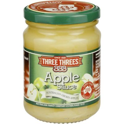 Premium import🔸( x 1) THREE THREES Apple Sauce 250 g. ซอสแอปเปิ้ลแบบบดละเอียด จากประเทศออสเตรเลีย [TR01]