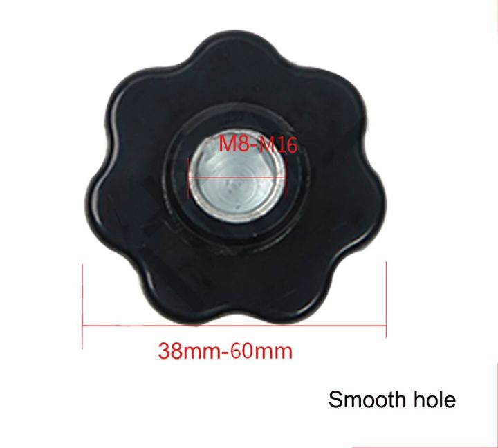 1pcs-m5-m16-black-plum-bakelite-hand-tighten-nuts-handle-thread-star-mechanical-thumb-nuts-clamping-knob-manual-nuts-nails-screws-fasteners