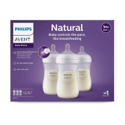 Set 3 bình sữa Avent Natural trắng và hoạ tiết dung tích 125ml 260ml 330ml