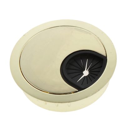 Computer/TV Desk Table Metal Grommet Wire Hole Cover Round Port Surface Outlet Wire Cable Line Cover 53mm Golden Hardware