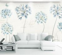 ☒ Custom wallpaper Simple garden dandelion flower background wall