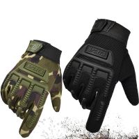 ✤ 2PCS Full Finger ถุงมือยุทธวิธีเด็ก Anti-SLIP Hard ป้องกันเกียร์ขี่ถุงมือ Camouflage Army COMBAT ถุงมือสำหรับเด็ก