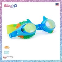 BLING2O แว่นตาว่ายน้ำเด็กยอดฮิตจากอเมริกา Dylan the Dino -Jurassic Hybrid Light Blue  แว่นว่ายน้ำแฟชั่น ใส่สบาย ป้องกันฝ้าและ UV ของใช้เด็กน่ารัก สำหรับเด็กผู้ชาย 5+ ปี