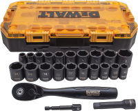 DEWALT Impact Socket Set, 23-Piece, 3/8" Drive Metric/SAE (DWMT74738) 3/8" Drive Socket Set