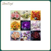 SHUKEYI DIY ดอกกุหลาบ งานฝีมือ ภูมิประเทศ ชุดเพ้นท์เพชร จิตรกรรมเพชร 5D ปักครอสติส เย็บปักถักร้อย