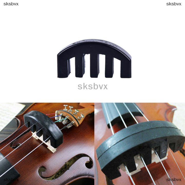 sksbvx-เครื่องเก็บเสียงไวโอลินยางสีดำสำหรับฝึกไวโอลินไฟฟ้า1ชิ้น