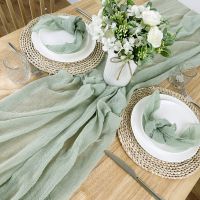 【hot】☈▬◐  Cheesecloth Table Boho Tablecloth Gauze Fabric for Bridal Wedding Baby Shower Birthday