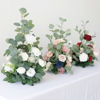 【LZ】▲✜⊕  Flores artificiais casamento guia de estrada decoração flor bolas banquete de aniversário hotel mesa flores passarela estrada chumbo flores