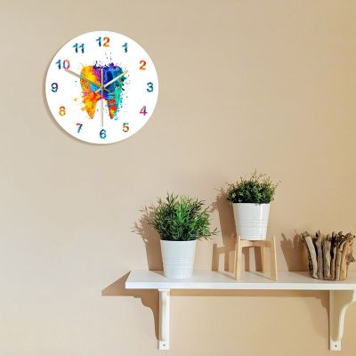 Watercolour Tooth Painting Print Wall Clock Clinic Wall Art Non Ticking Wall Watch Orthodontist Dentist