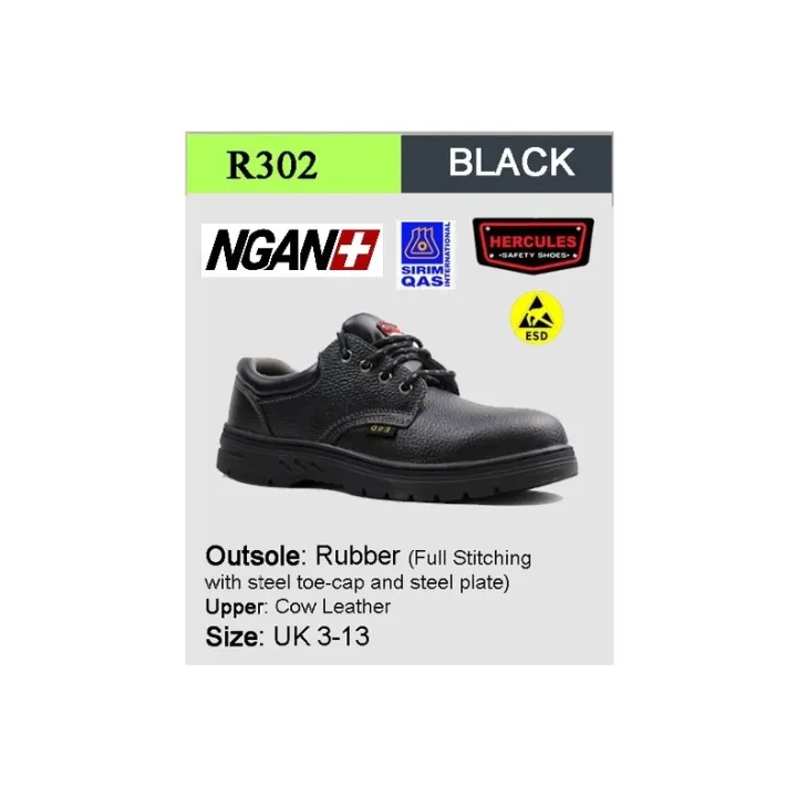 ☃₪ Hercules ESD Safety Shoes Steel Shoes Cow Leather SIzes313 R302 SIRIM Lazada