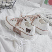 Giày Thể Thao Nữ 2021 Giày Gấu Kawaii Giày Thể Thao Lolita Đế Bằng Thường