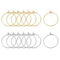 20pcs Stainless Steel Hypoallergenic Gold 15mm-40mm Round Circle Wire Earring Hoops Findings for DIY Earring Jewelry Making