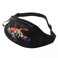 Casual UFO Robot Fanny Pack for Travel Hiking Men Women Goldorak Crossbody Waist Bag Phone Money Pouch Running Belt