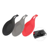 【YY】1Pcs Silicone Insulation Spoon Rest Heat Resistant Drink Glass Coaster Tray Spoon Pad Eat Mat Pot Holder Kitchen Accessories