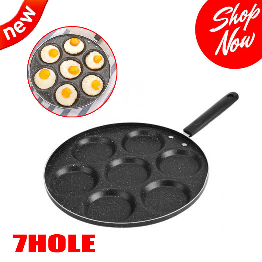 7 Holes Non-stick Pan Fried Pancake Pan Multifunctional Frying Cooking Pan 