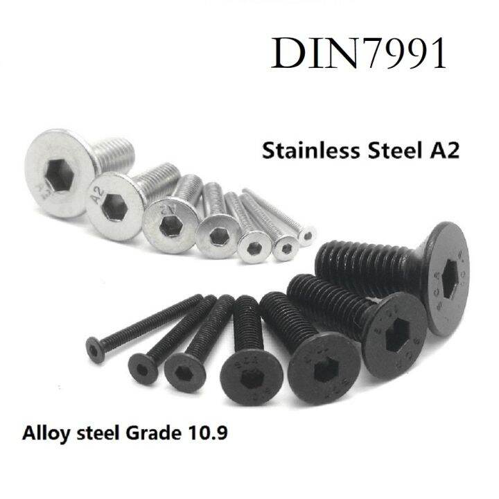 5-50pcs-allen-key-head-din7991-m2-m2-5-m3-m4-m5-m6-m8-stainless-steel-304-or-black-hex-socket-flat-countersunk-head-screw