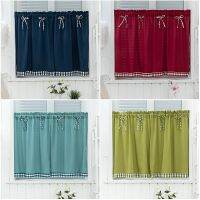 【YD】 Window Curtains Short Curtain for Cabinet Door Separate Panel Bow-knot Drapes Bar Half-Curtain