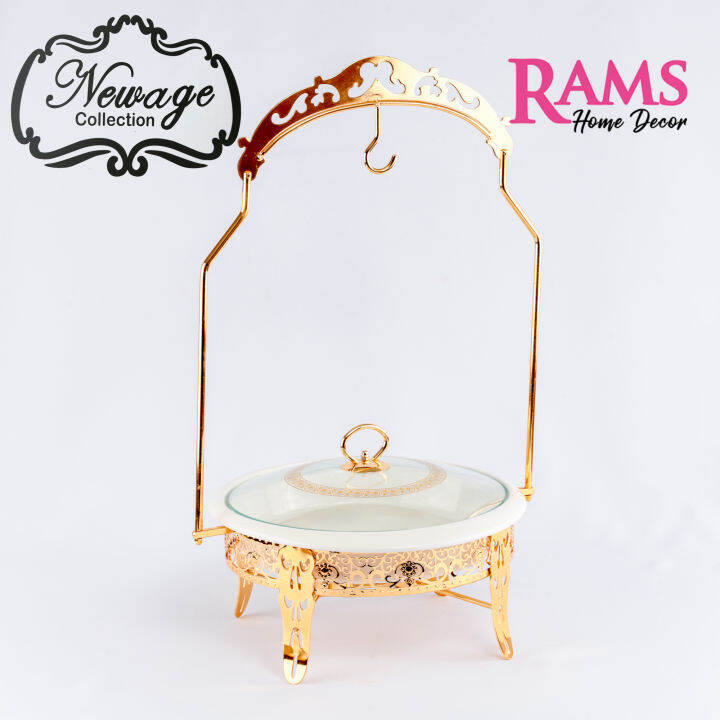 Newage 2.80L Premium Porcelain Round Chafing Dish with Metal Rack