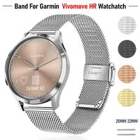 fgjdtrdh 20/22mm Milanese Strap for Garmin Vivomove HR Watch Stainless Steel Watch Wrist Band Metal Bracelet for Garmin Watch Accessories