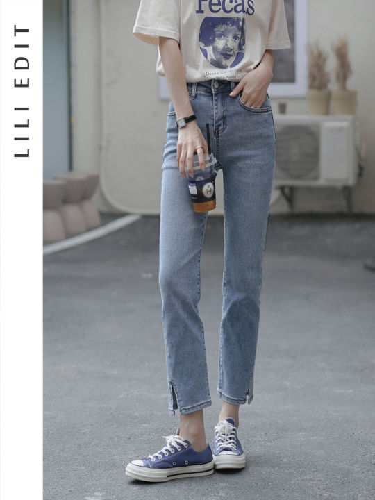 lili-edit2021-new-summer-high-waist-slim-fit-straight-split-cropped-jeans-for-women