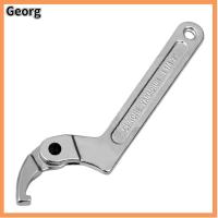 GEORG หัวกลมกลม ประแจพิน C 1 1/4-3 "(32-76มม.) เงินสีเงิน เครื่องมือประแจเลื่อน โครเมียมวานาเดียม ตะขอประแจเกี่ยว สำหรับเครื่องมือเครื่องจักร