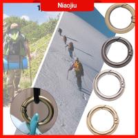 NIAOJIU 10pcs คุณภาพสูง ตะขอโลหะผสมสังกะสี ทริกเกอร์การกดแบบกลม กระเป๋า Carabiner กระเป๋าถือ คลิปหนีบสแน็ป หัวเข็มขัดกระเป๋า หัวเข็มขัดโอริงสปริง