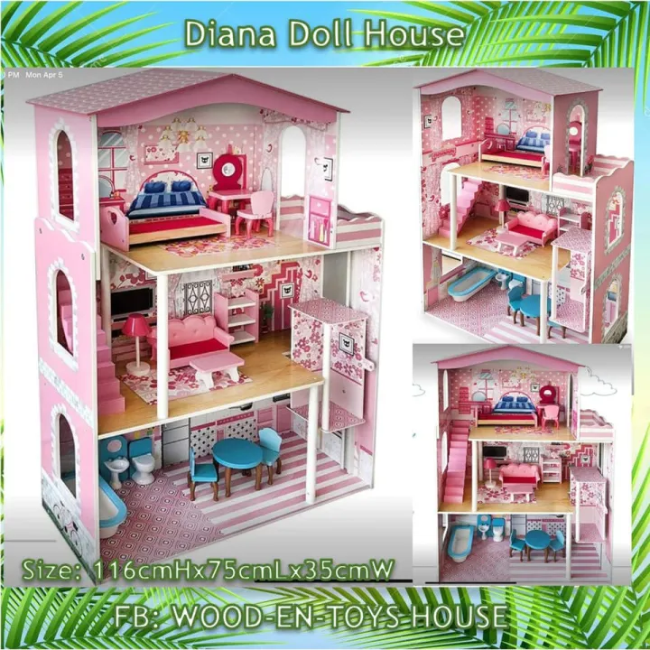 EKH420 Wooden Doll House Big Barbie Doll House Lazada PH