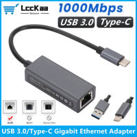 Lcckaa USB 3.0Type-C Gigabit Ethernet Adapter 101001000Mbps USB 3.0ถึง Rj45 LAN Ethernet Adapter การ์ดเครือข่ายสำหรับ PC แล็ปท็อป