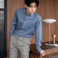 TWENTYSECOND เสื้อเชิ้ตแขนยาว ปกป้าน แต่งริบบิ้น รุ่น Glen Ribbon shirt - สีฟ้า / Blue