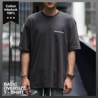 เสื้อ Oversize รุ่น BASIC ผ้า Cotton Interlock 100% - สี Dark Grey | Velika