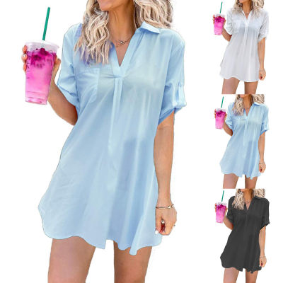 Women Swimsuit Cover Ups Sexy Swimwear Summer Dress Bathing Suit Smock Beach Cover Up Casual Bikini Beach Dress Womens Clothing