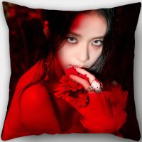 Jisoo Square Pillow Case Black Pink Jisoo Solo Flower Polyester Pillow Case Car Cushion Pillow Case Home Decoration Pillow Case Pillow Core）