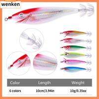 WENKEN 10cm10g อุปกรณ์จับยึด การจำลองแบบจำลอง เหมือนจริงเหมือนจริง เหยื่อกุ้งไม้ เหยื่อตกปลาหมึก ตะขอปลาหมึกถัก อุปกรณ์ตกปลาแท็กเกิล