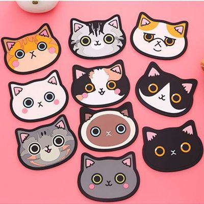 Cat Shaped Cup Coaster Silicone Cup Mat Pad Mug Holder Mat Coffee Drinks Table Placemats Heat-resistant Cup Coasters