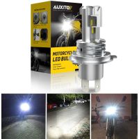 AUXITO ไฟแคนบัส LED 9003 H4 1ชิ้นหลอดไฟไฟหน้ารถมอเตอร์ไซค์ไม่มีข้อผิดพลาดแบบไม่มีพัดลม CSP HB2 H4แบบไม่มีพัดลมไฟ LED ไฟหน้ารถมอเตอร์ไซค์อัตโนมัติ