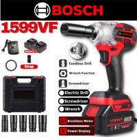 BOSCH 1599VF ประแจไฟฟ้า ประแจปอนด์ (3 IN 1)Brushless Impact Wrench 330N.m 3200rpm 5 ขนาด ชาร์จแบตเตอรี่ได้ Impact ประแจไฟฟ้าไร้สาย เครื่องมือไฟฟ้า สว่าน