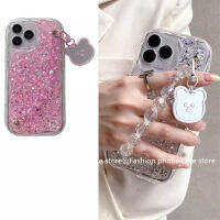 Phone Case เคส Infinix Hot 30i Hot30 Play เล่นดีลสุดฮ็อตสร้อยข้อมือคริสตัลหมีกระจกโปร่งใสเคสเลื่อมแวววาวกันกระแทกกรอบซิลิโคนนิ่ม2023