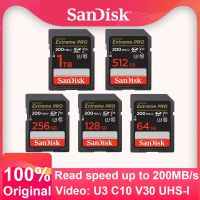 Sandisk Extreme การ์ด SD โปร32G 64G 128G 256G SDHC SDXC UHS-I C10 95เมกะไบต์/วินาที-200เมกะไบต์/วินาที U3การ์ดความจำรองรับ V30 4K สำหรับกล้อง /Dv/slr