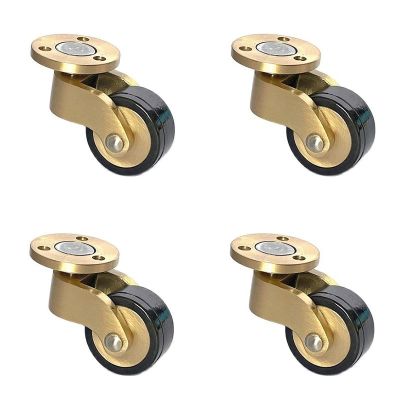 NEW 4PCS Brass/Brass+Rubber Furniture Casters Table Chair Sofa Bar Piano Universal Wheel Wear-resistant Silent Furniture Rollers Furniture Protectors