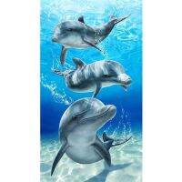 Ocean Animals Cotton Bath Towels 3D Dolphin Shark Turtle Whale Beach Towel Microfiber Home Textile Face Hair Hand Towel Towels