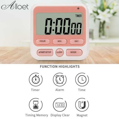 ⊕ Digital Stopwatch Kitchen Cooking Clock Sleep Stopwatch Clock Supplies Tools Count Up Countdown Timer Alarm Reminder