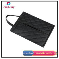 【DANLONG ?】Rhombus Pattern Car Headrest Tissue Bag Seat Hanging Leather Paper Box Tower Holder Styling Accessories