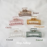 Hop.Ashop กิ๊บสีเหลี่ยมสีคริสตัล กิ๊บติดผมแฟชั่น กิ๊บสวยๆสไตล์เกาหลี Crystal Square Hair Clip กิ๊บหนีบผม กิ๊บติดผมน่ารักๆ