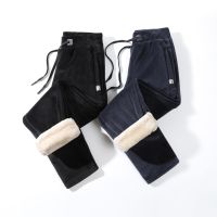 Mens Winter Lambswool Warm Cotton Sweatpants Outdoor Leisure Thickened Jogging Drawstring Pants High Quality Pants Men 7Xl 8Xl